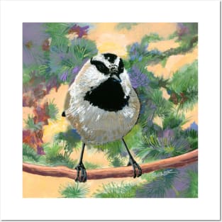 Mountain Chickadee Bird Posters and Art